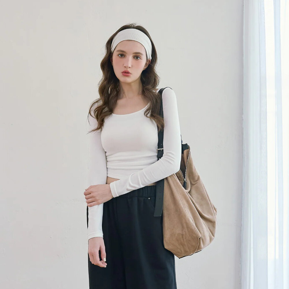 by Bello-細帶掛脖綁帶長袖BRATOP