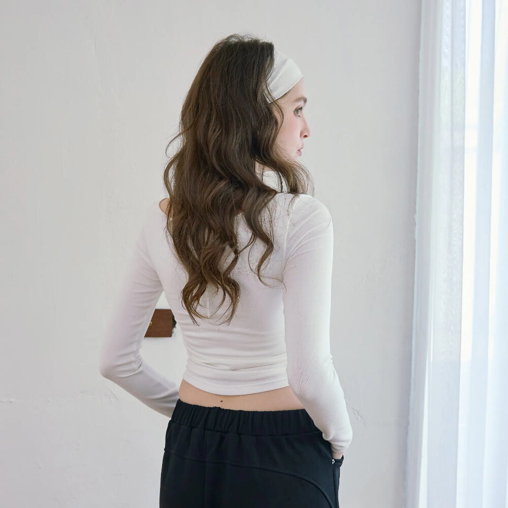 by Bello-細帶掛脖綁帶長袖BRATOP