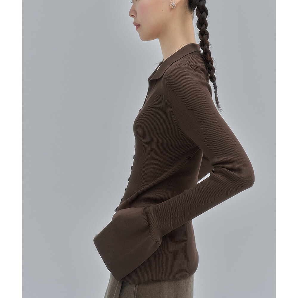 晨葉排釦針織衫