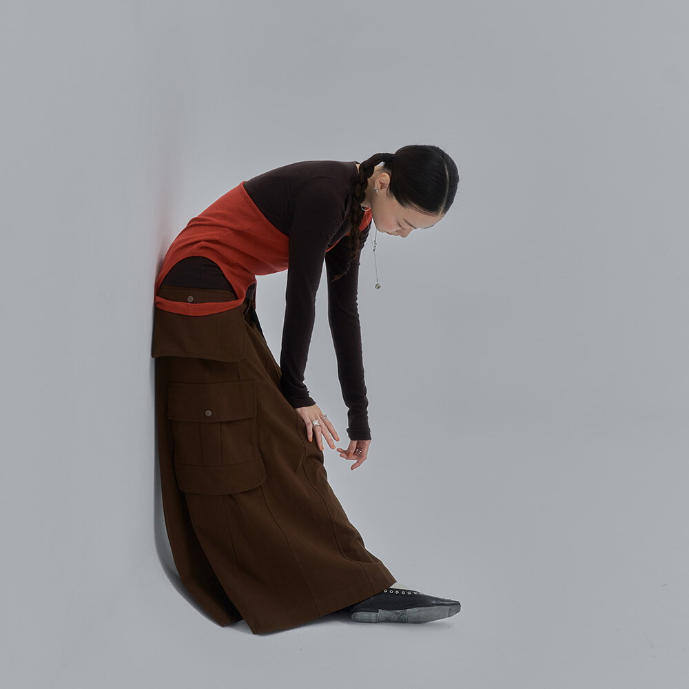 燕麥拿鐵工裝裙