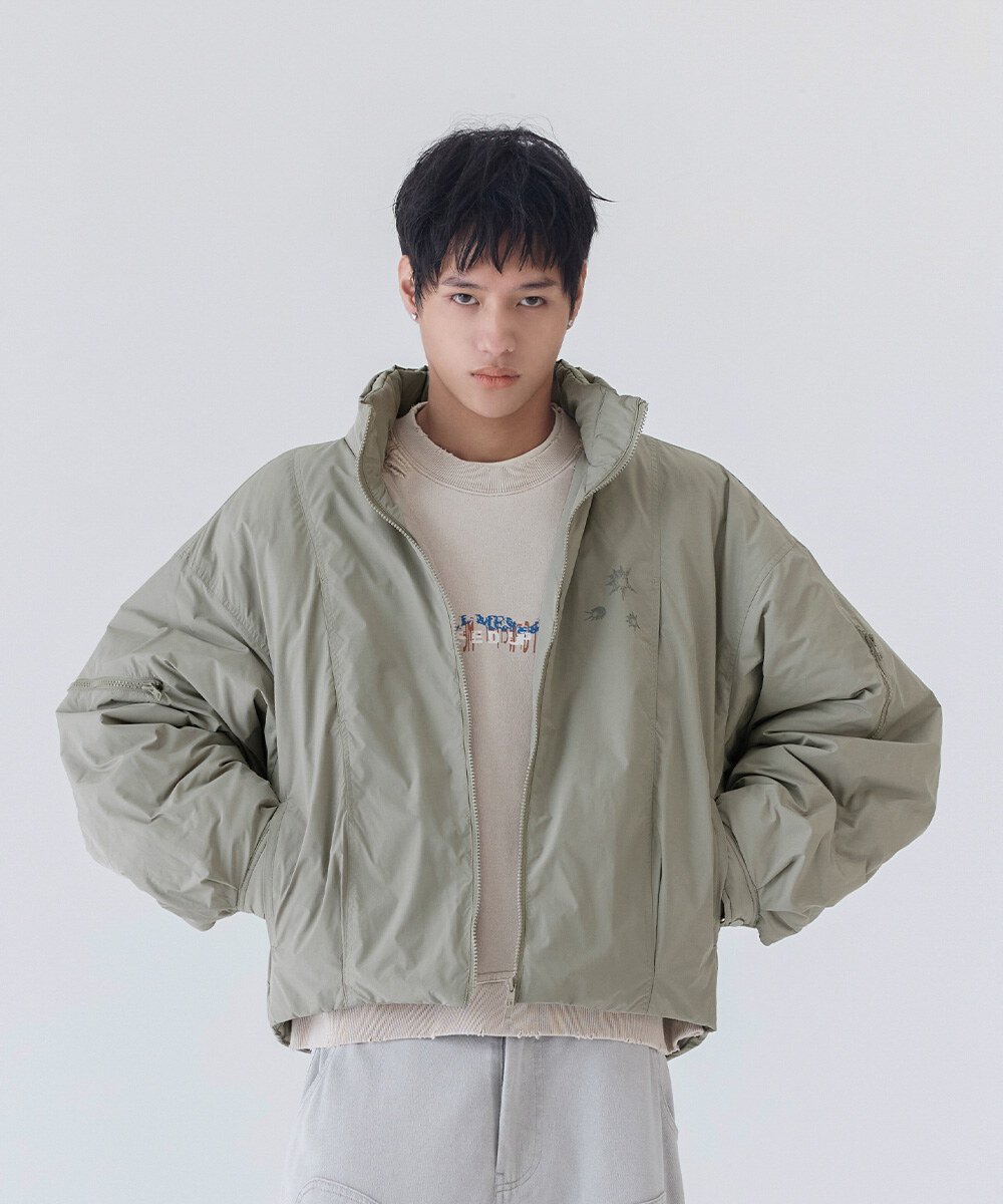 melsign聯名防潑水立領鋪棉外套