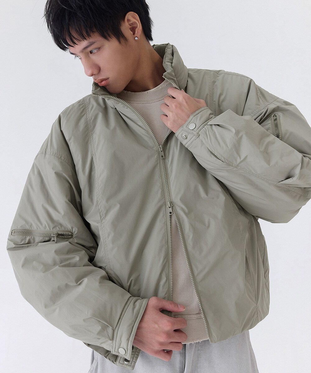 melsign聯名防潑水立領鋪棉外套