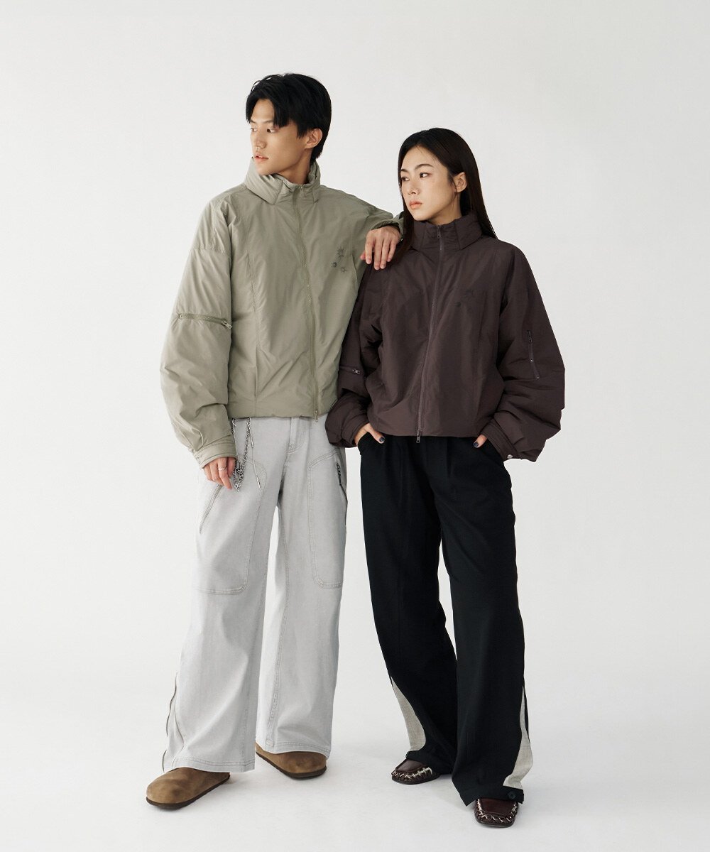 melsign聯名防潑水立領鋪棉外套