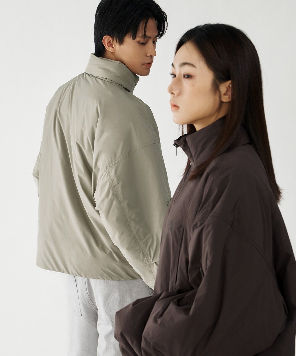 melsign聯名防潑水立領鋪棉外套