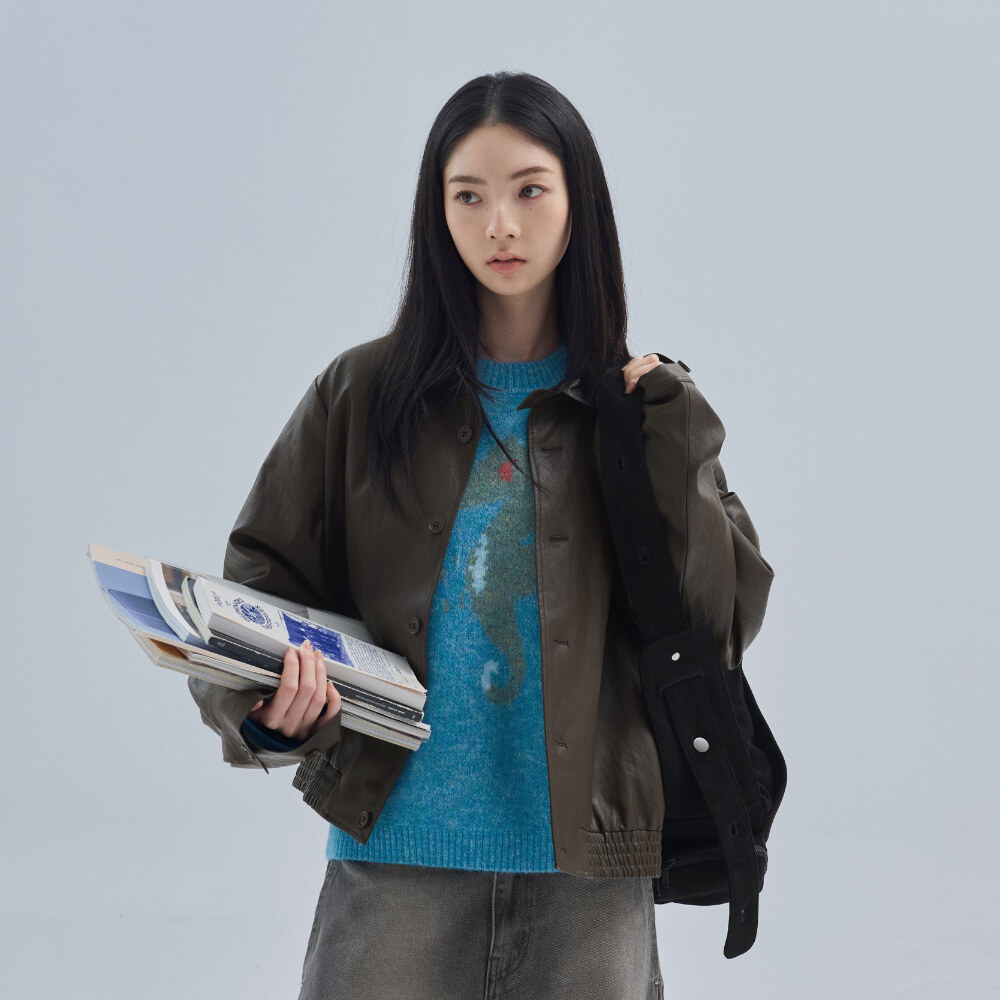 melsign聯名皮質夾克外套