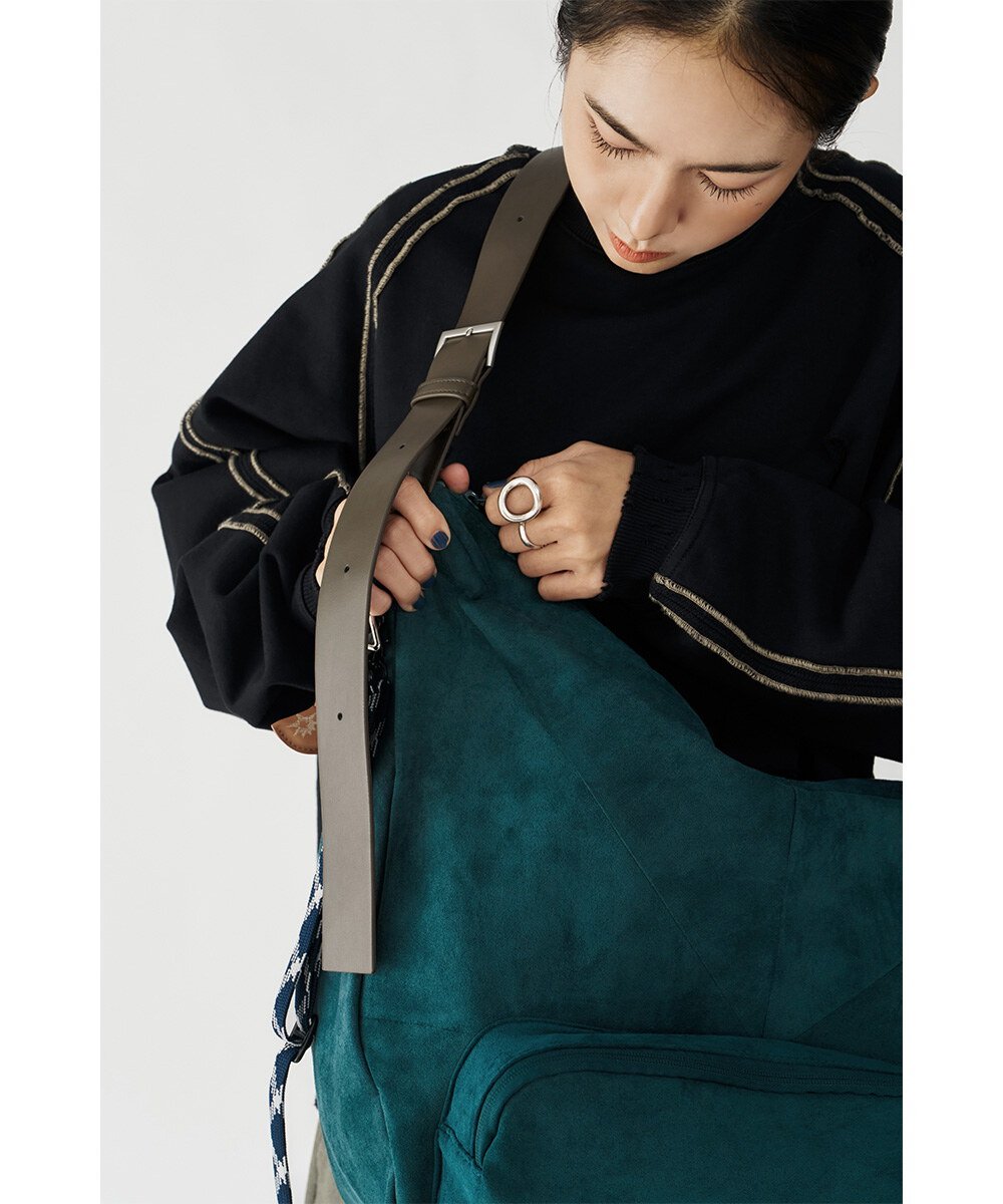 melsign聯名絨面皮感斜跨包