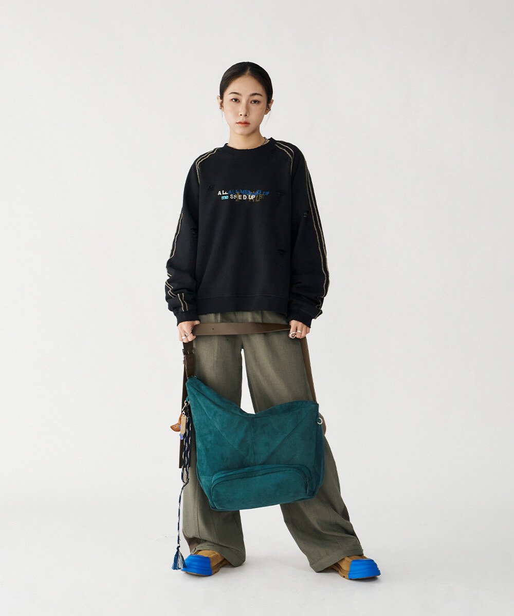 melsign聯名絨面皮感斜跨包