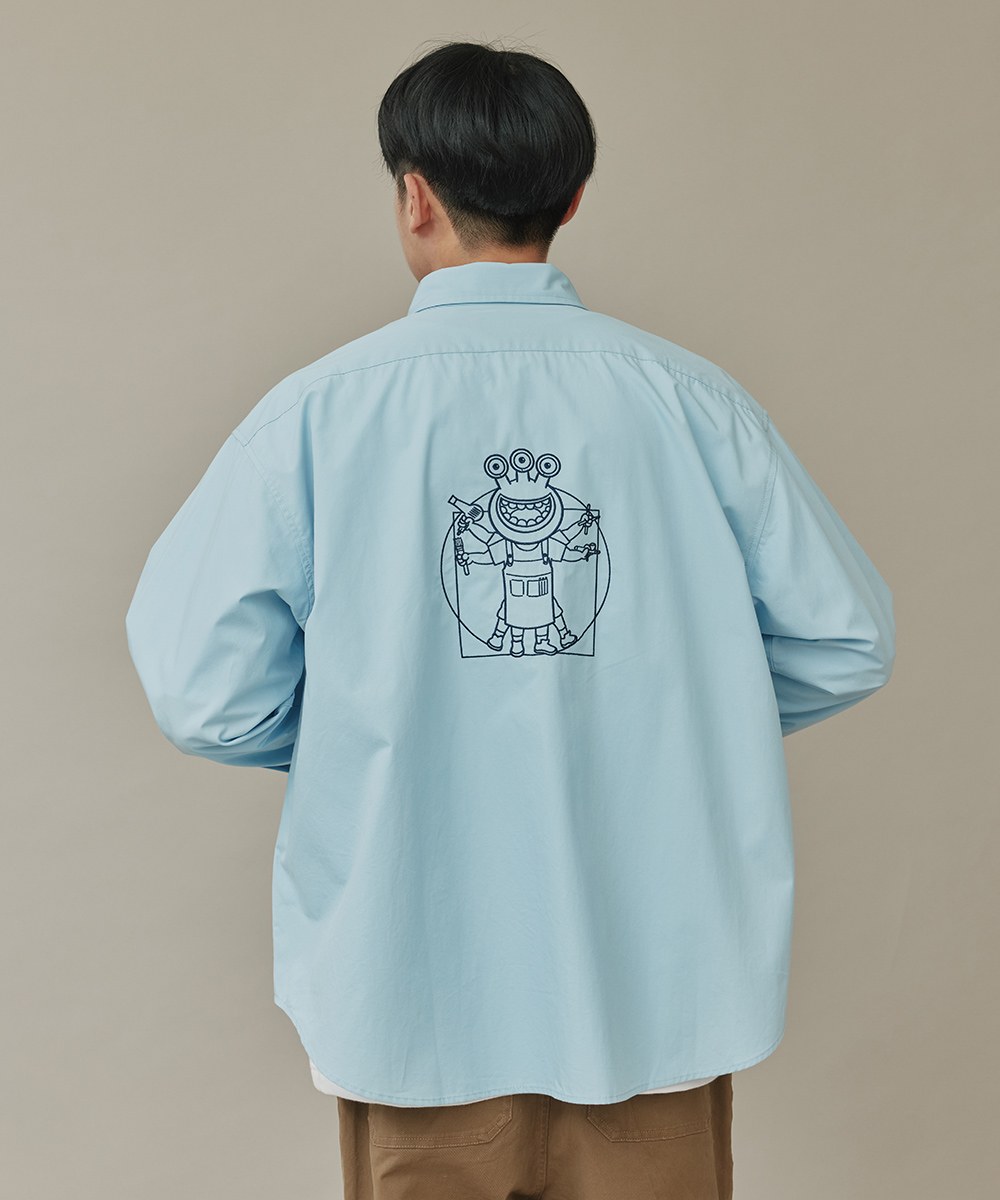 Robin Tang X plain-me 維特魯威保介刺繡襯衫