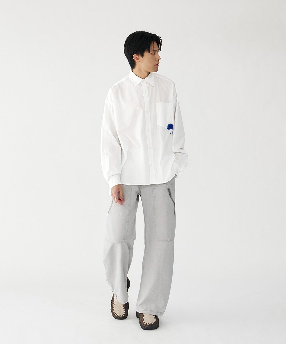 melsign聯名刺繡多釦襯衫