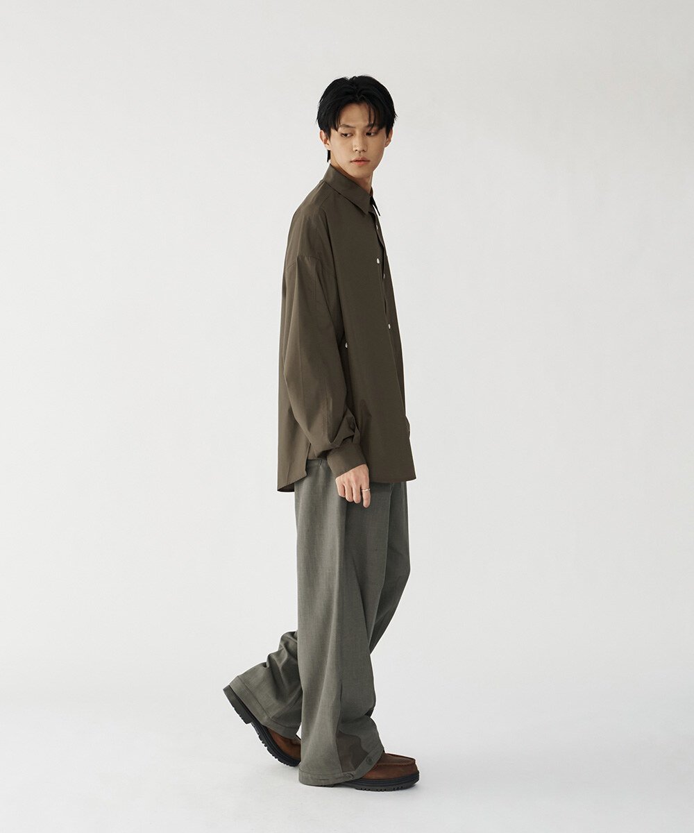 melsign聯名刺繡多釦襯衫