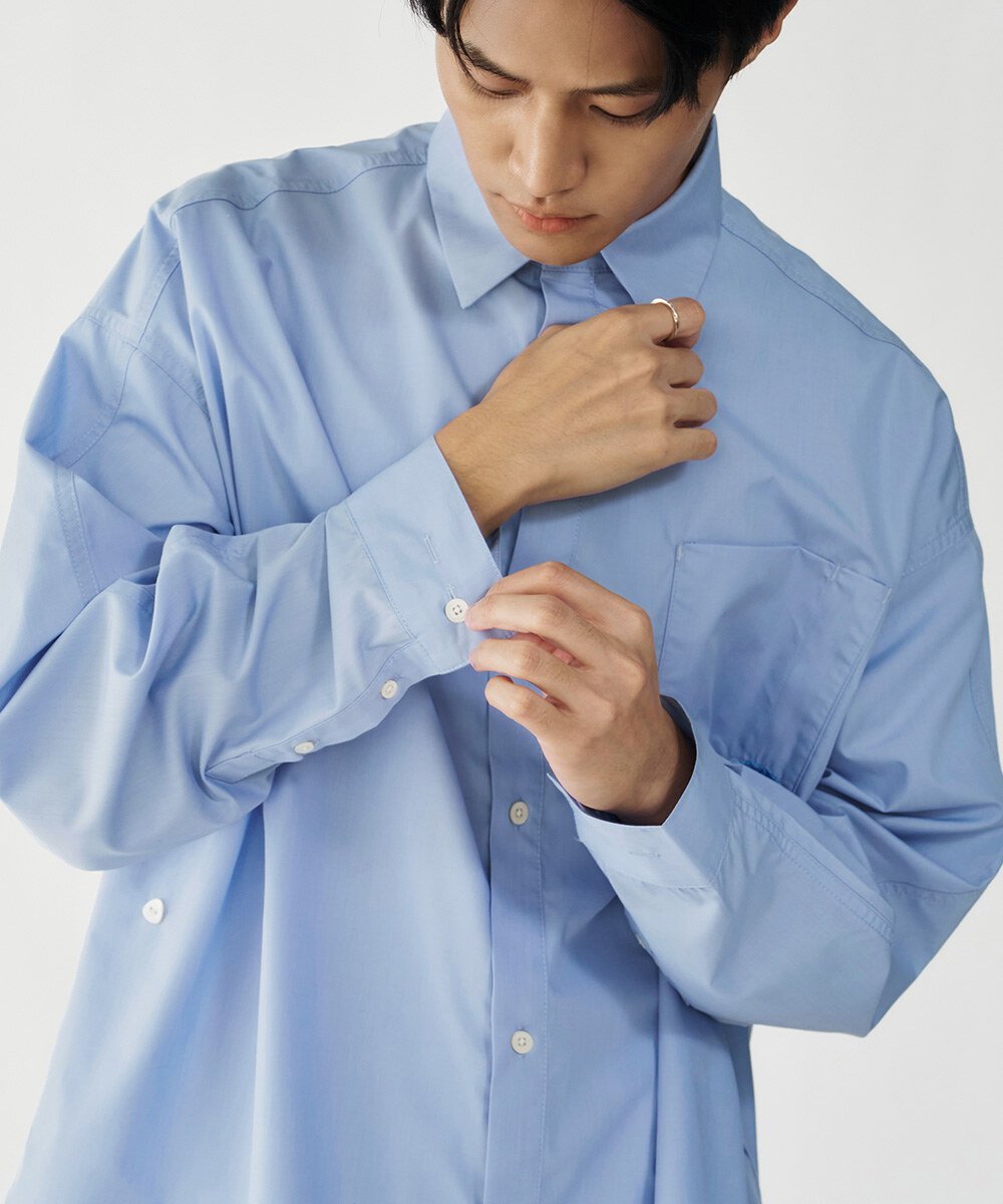 melsign聯名刺繡多釦襯衫