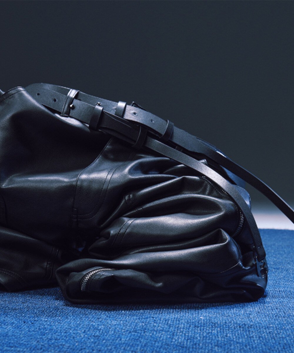 melsign聯名多口袋拉鍊皮褲