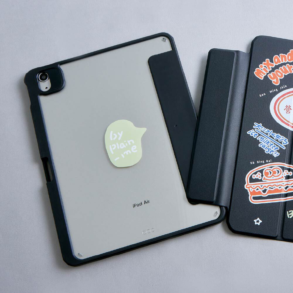 JNP早餐店塗鴉強悍磁吸iPad三折保護殼