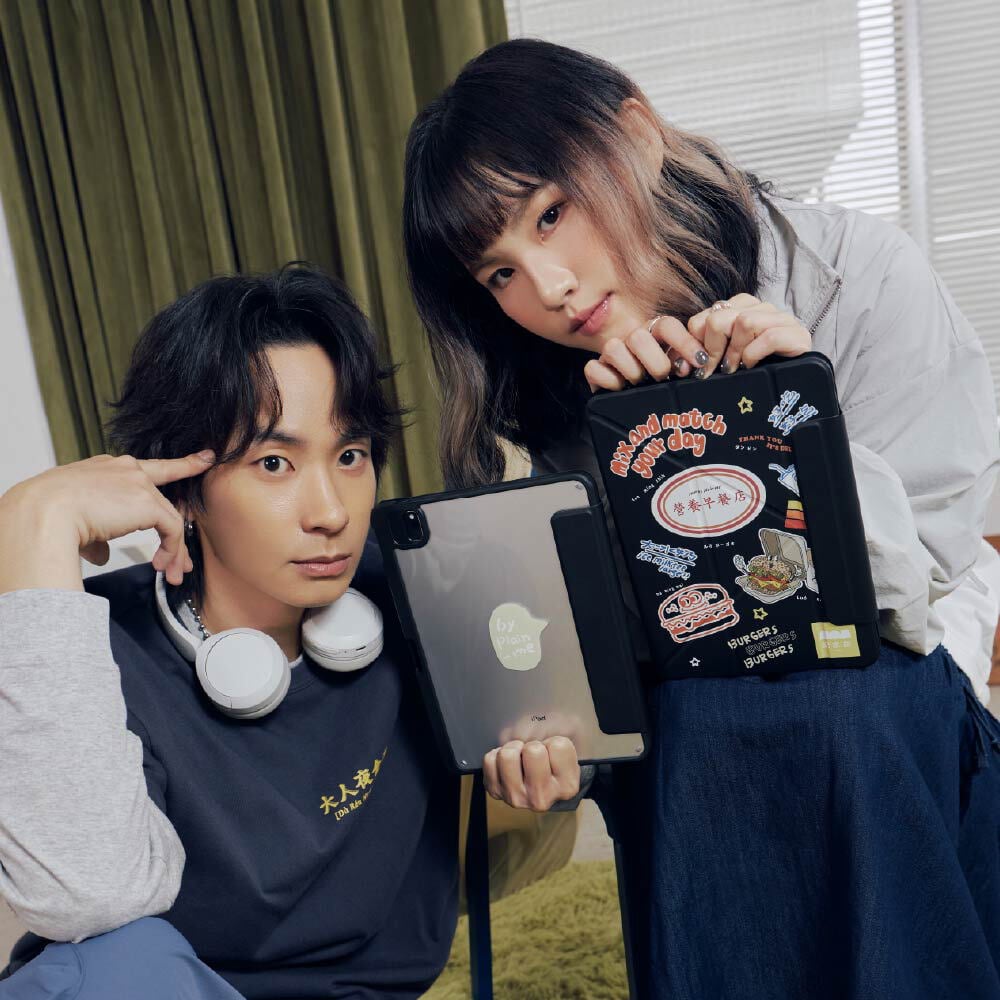 JNP早餐店塗鴉強悍磁吸iPadY折保護殼