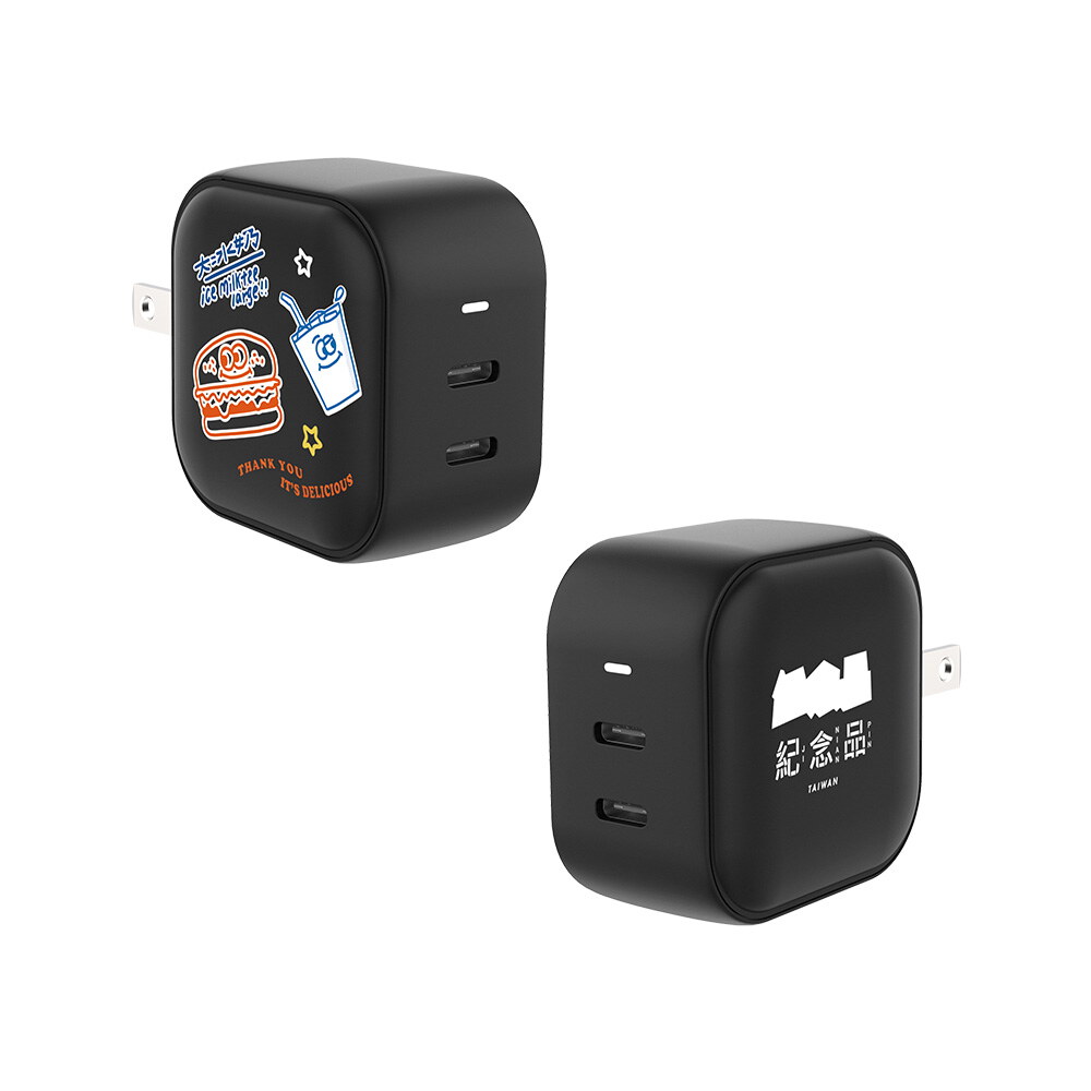 JNP早餐店塗鴉GaN 45W Type-C雙孔充電頭