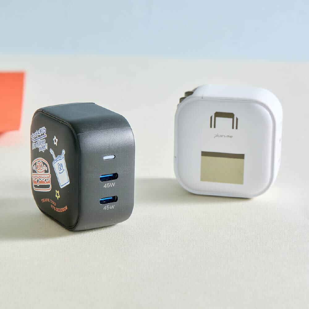 JNP早餐店塗鴉GaN 45W Type-C雙孔充電頭