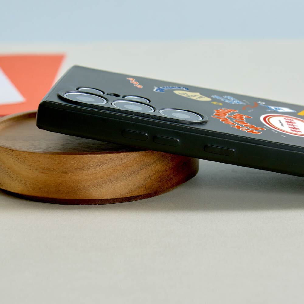 plain-me JNP早餐店塗鴉純色矽膠SAMSUNG手機殼