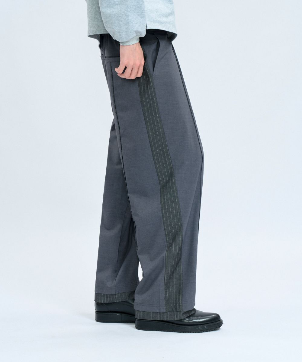 “Office Limited”Trousers 拼接條紋西裝褲