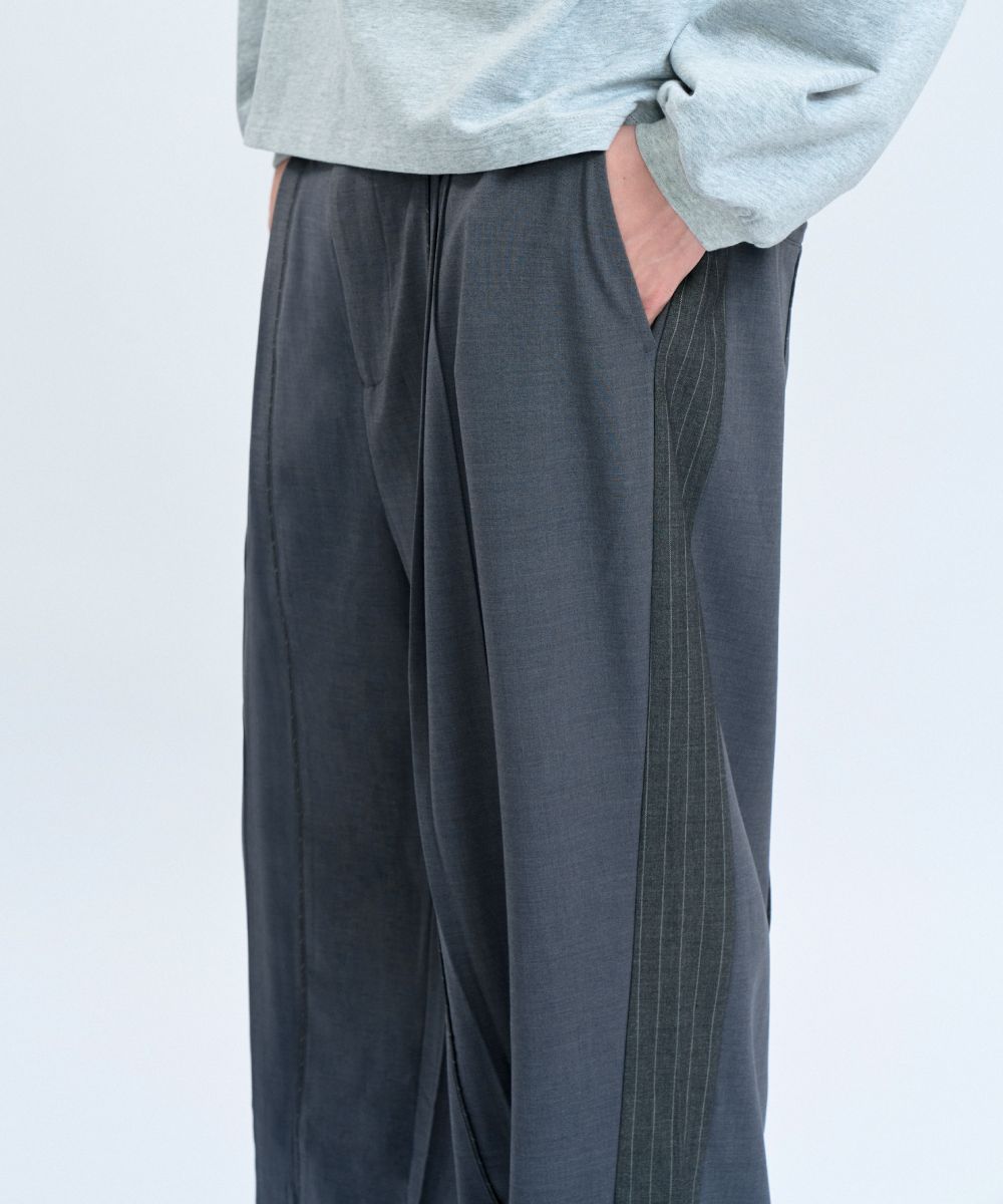 “Office Limited”Trousers 拼接條紋西裝褲