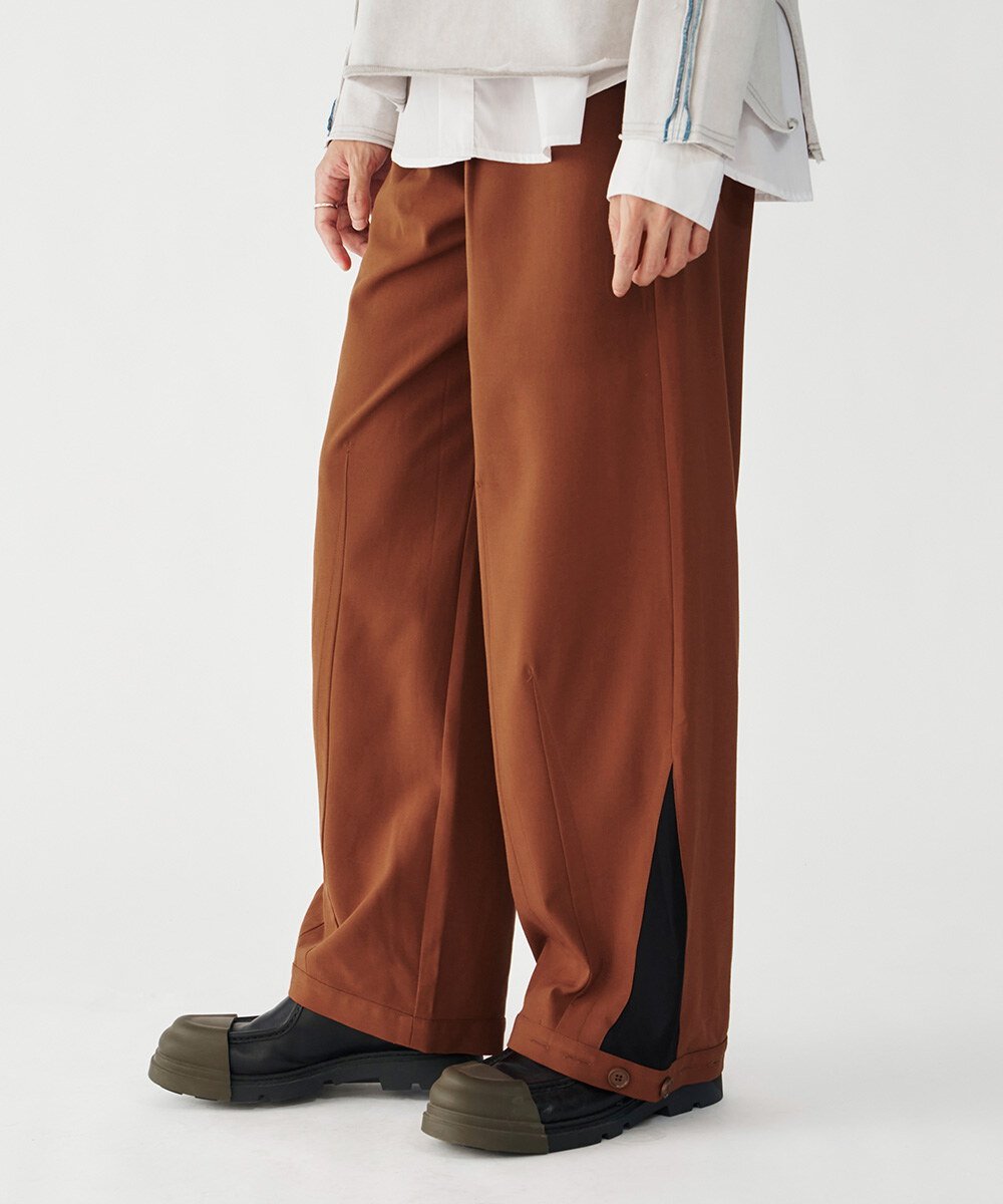 melsign聯名釦褶西料寬褲