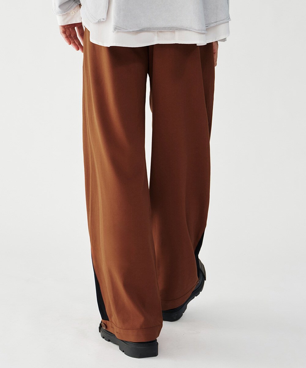 melsign聯名釦褶西料寬褲