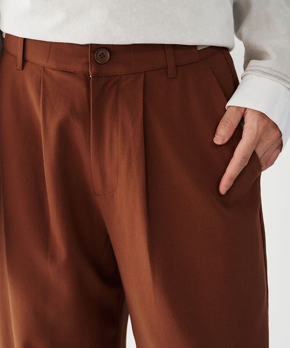 melsign聯名釦褶西料寬褲