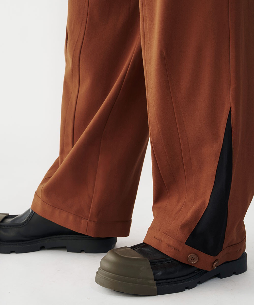 melsign聯名釦褶西料寬褲