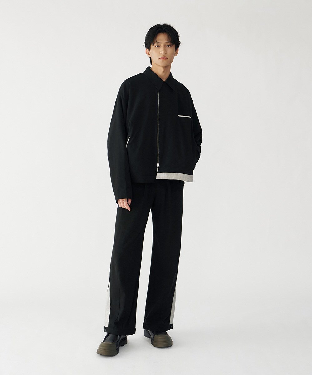 melsign聯名釦褶西料寬褲