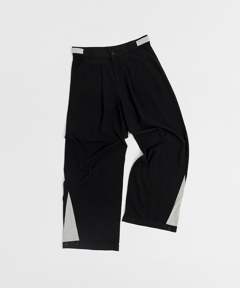 melsign聯名釦褶西料寬褲