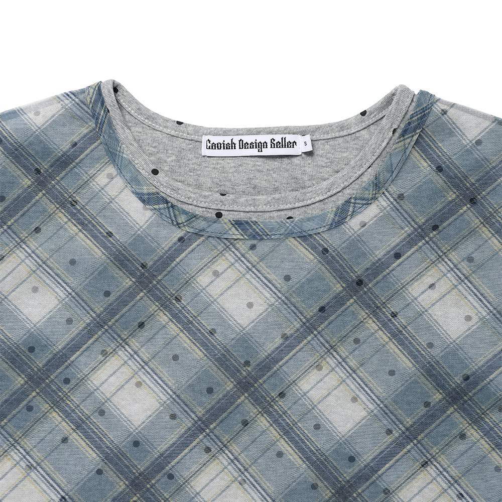 格紋層次長袖TEE SHEER CHECK LAYERED LS TEE