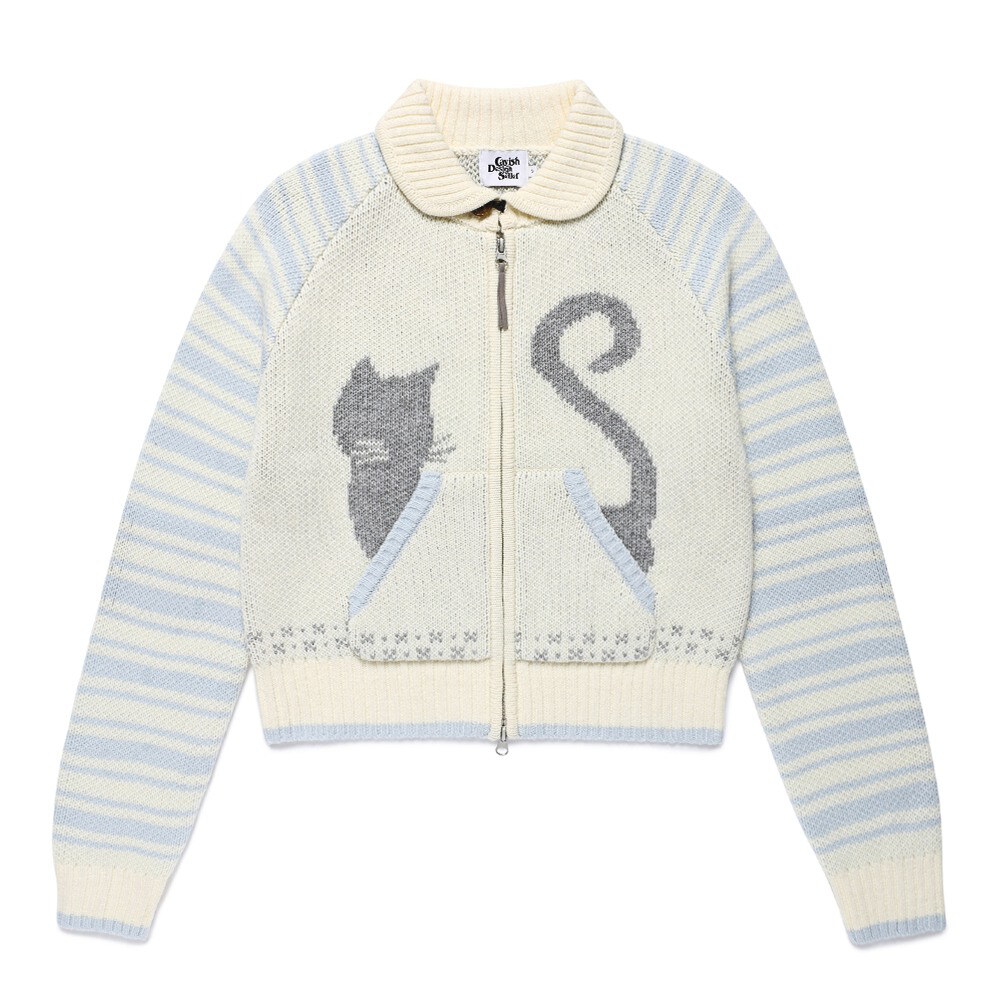 雙拉鏈針織外套 CATS BUTTON ZIP UP CARDIGAN