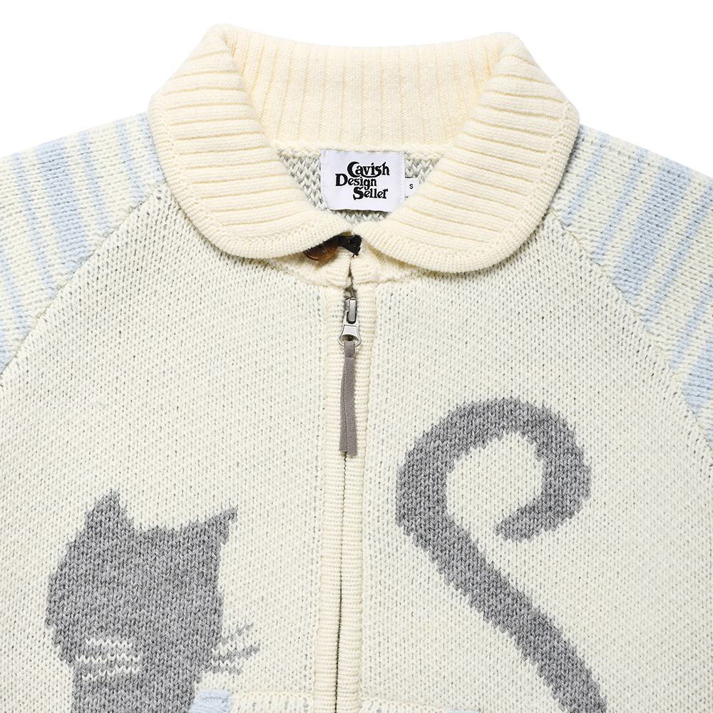 雙拉鏈針織外套 CATS BUTTON ZIP UP CARDIGAN