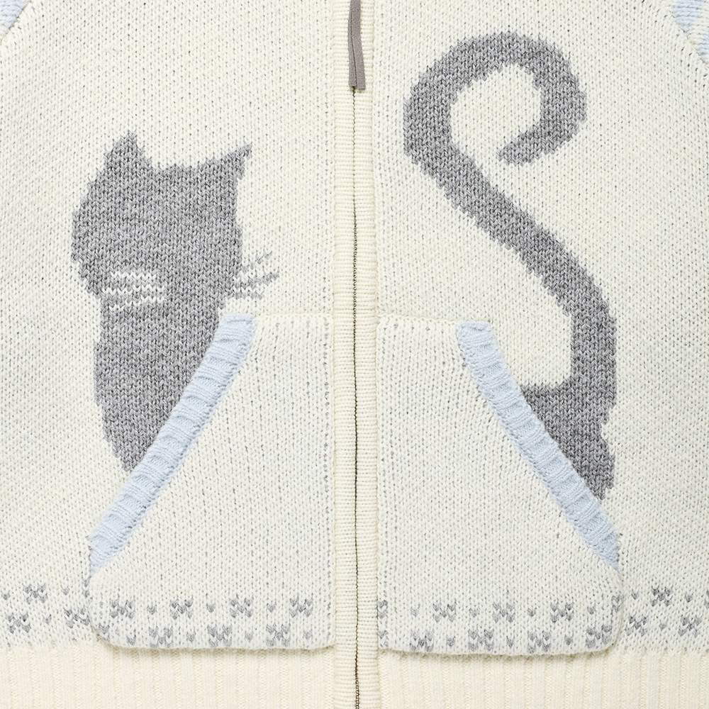 雙拉鏈針織外套 CATS BUTTON ZIP UP CARDIGAN