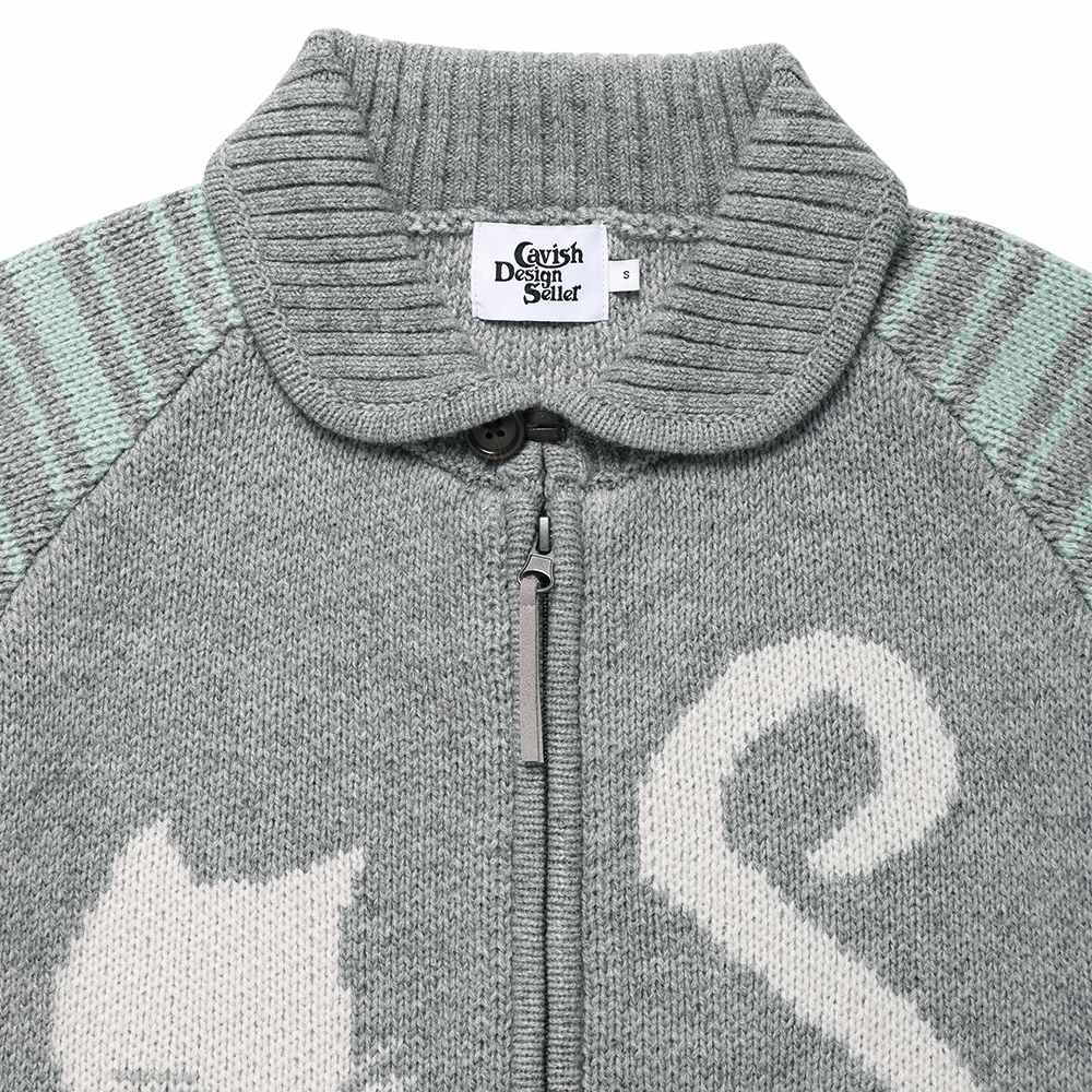 雙拉鏈針織外套 CATS BUTTON ZIP UP CARDIGAN