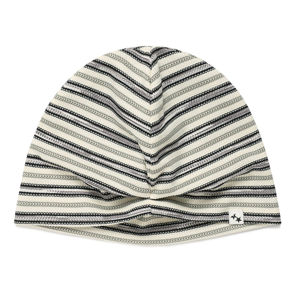 條紋鈕扣毛帽 STRIPED BUTTON BEANIE