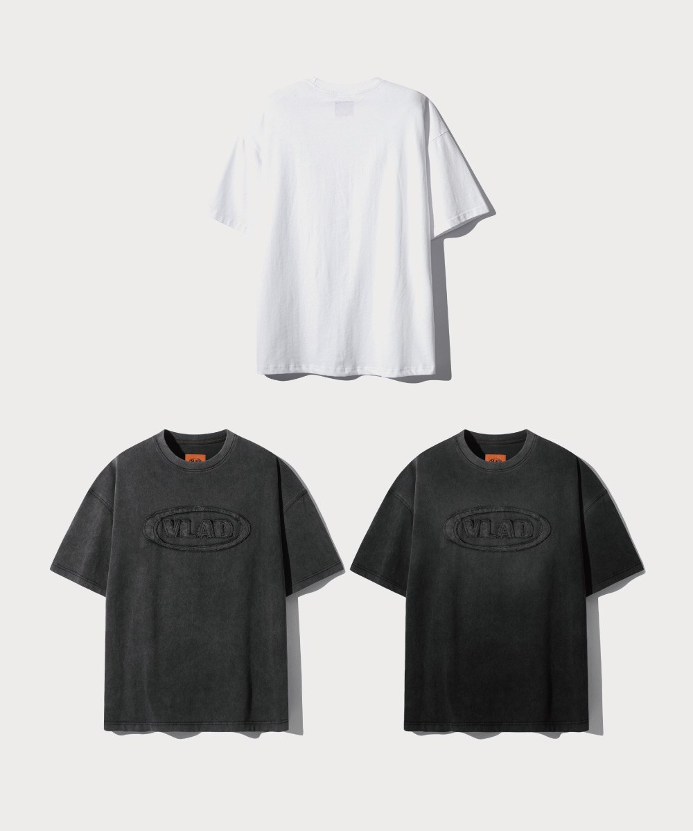 水洗短袖T恤 CUT-OFF APPLIQUE HALF T-SHIRT