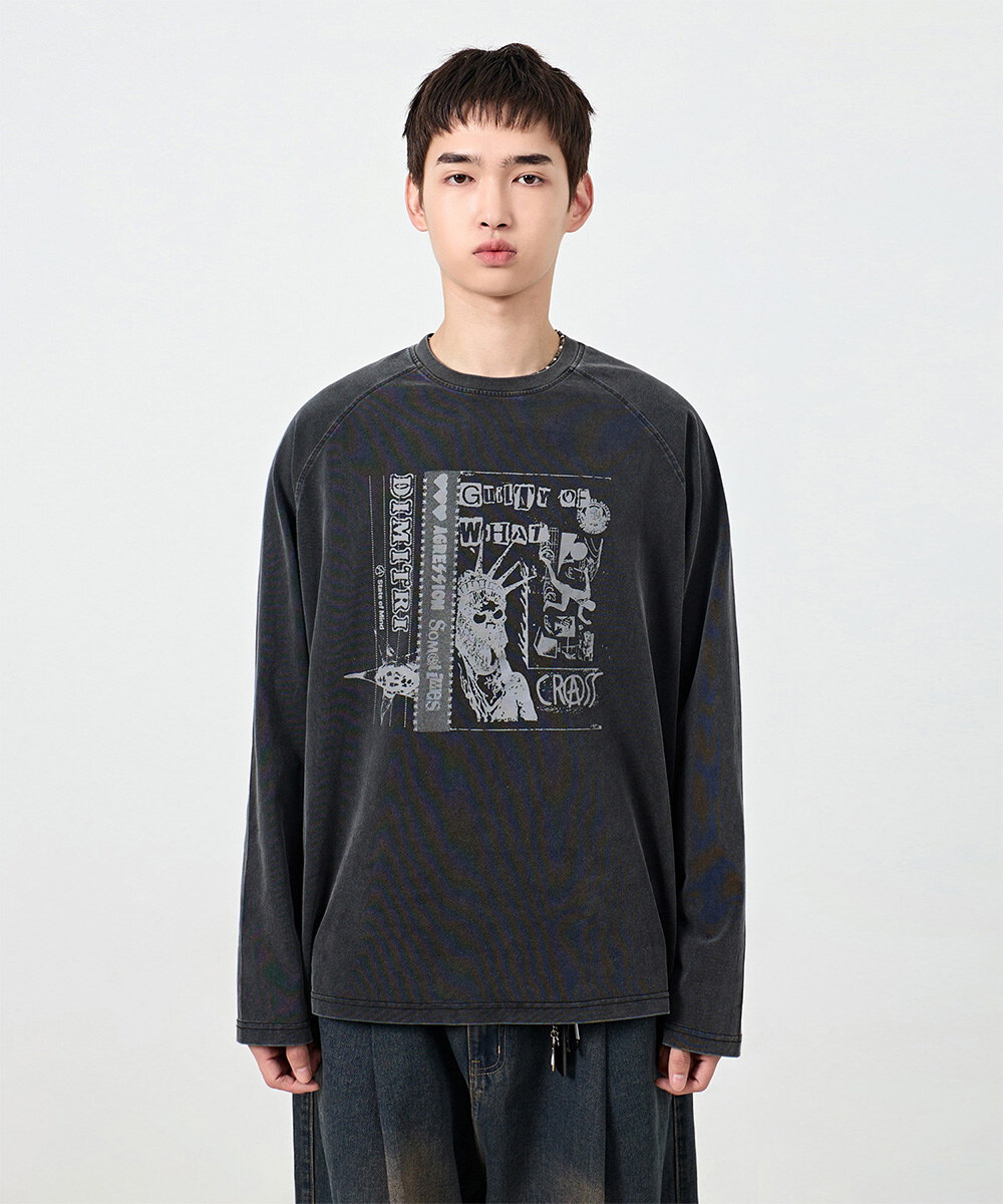 圖像上衣 RAGLAN COLOR BLOCK PIGMENT ARTWORK T-SHIRT