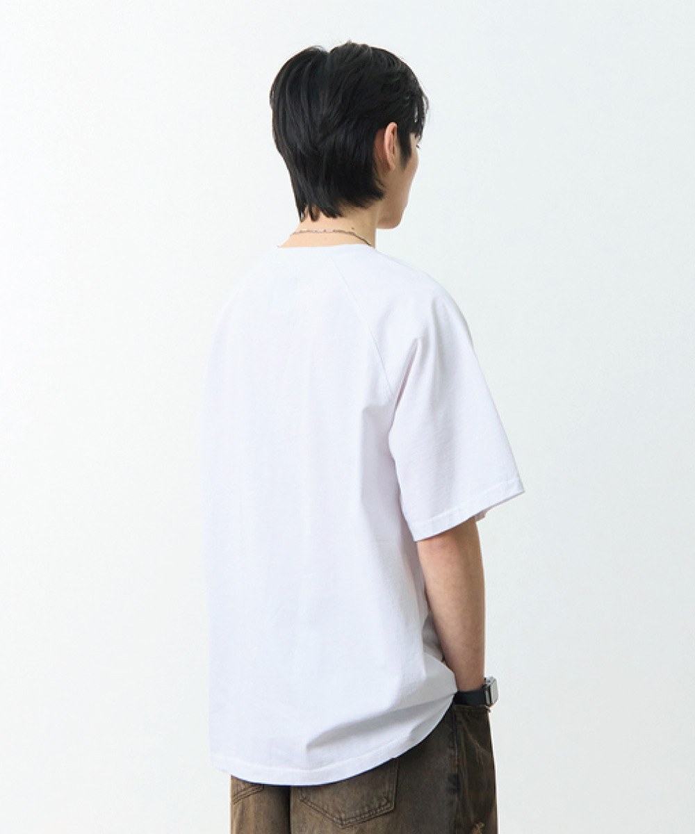 印花上衣 RAGLAN COLOR BLOCK PIGMENT ARTWORK SHORT SLEEVE T-SHIRT