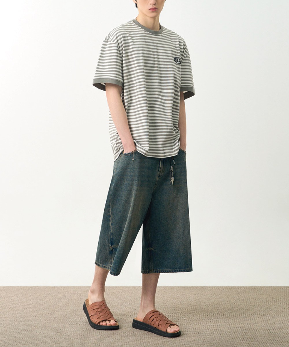 條紋T恤 BLEND STRIPED RINGER HALF T-SHIRT