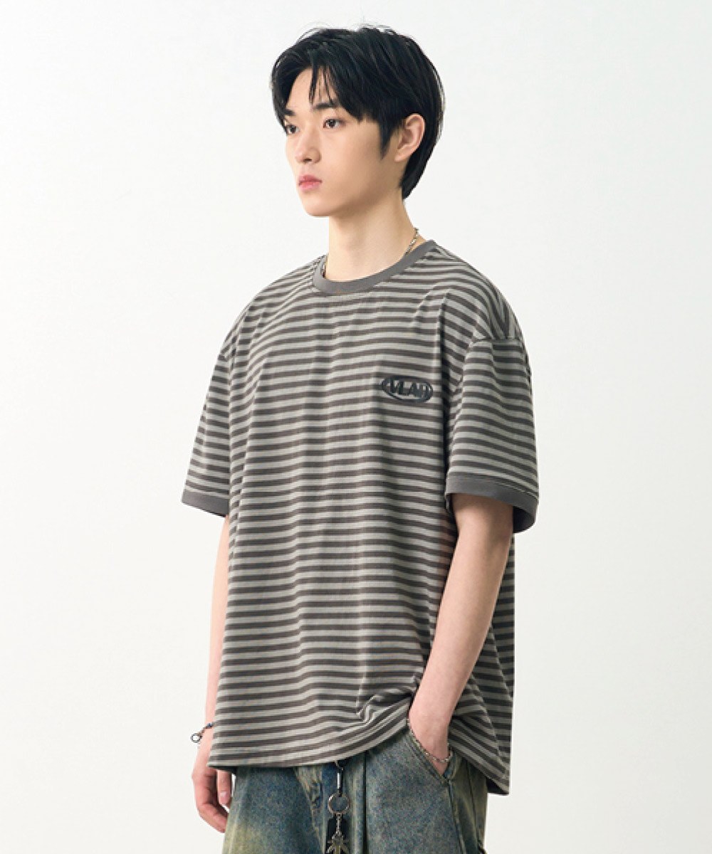 條紋T恤 BLEND STRIPED RINGER HALF T-SHIRT