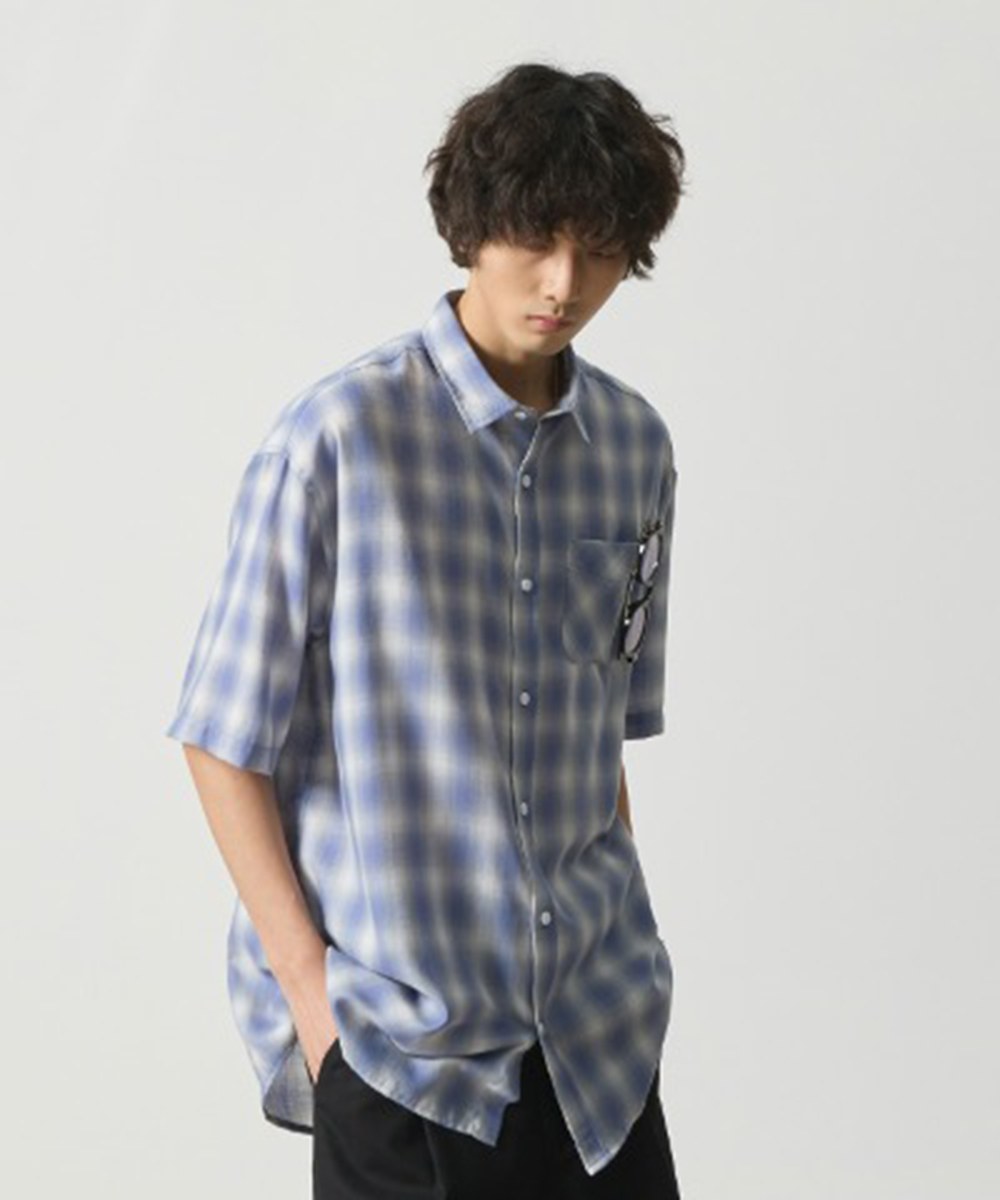 格紋襯衫 FOUR SEASONS OMBRE CHECK HALF SHIRT