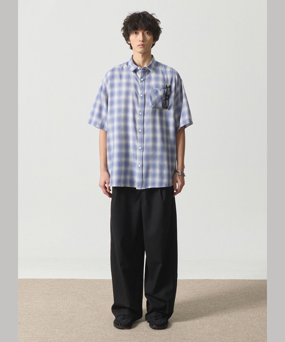 格紋襯衫 FOUR SEASONS OMBRE CHECK HALF SHIRT
