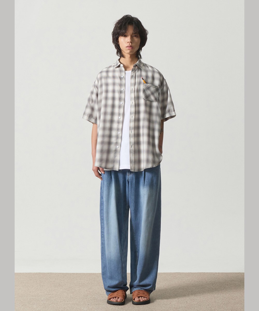 格紋襯衫 FOUR SEASONS OMBRE CHECK HALF SHIRT
