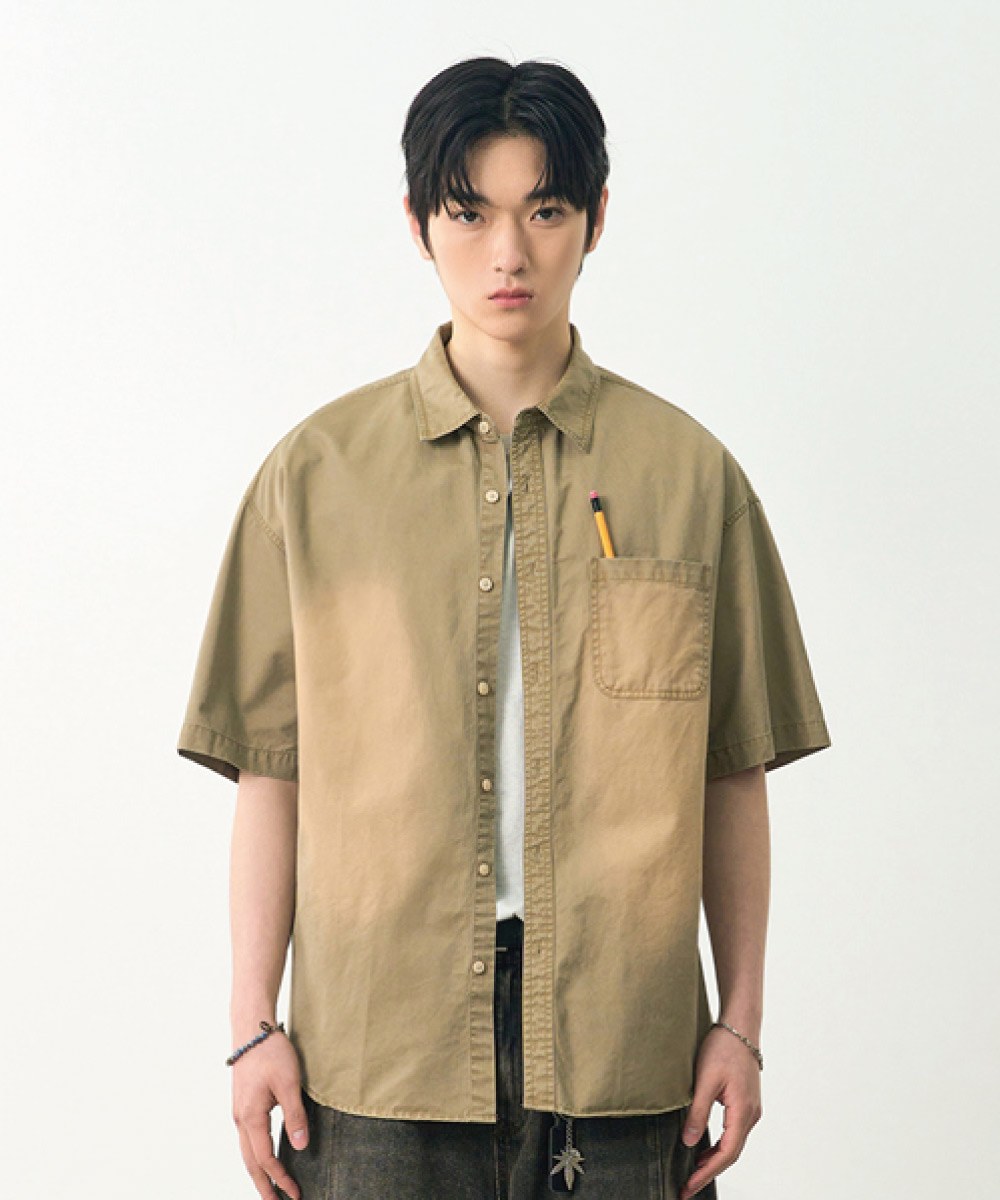 水洗襯衫 BIO WASHING COTTON HALF SHIRT