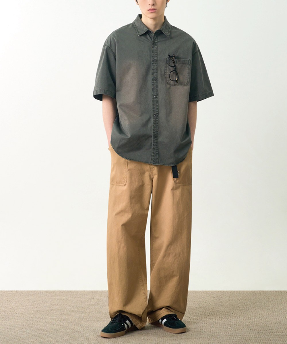 水洗襯衫 BIO WASHING COTTON HALF SHIRT