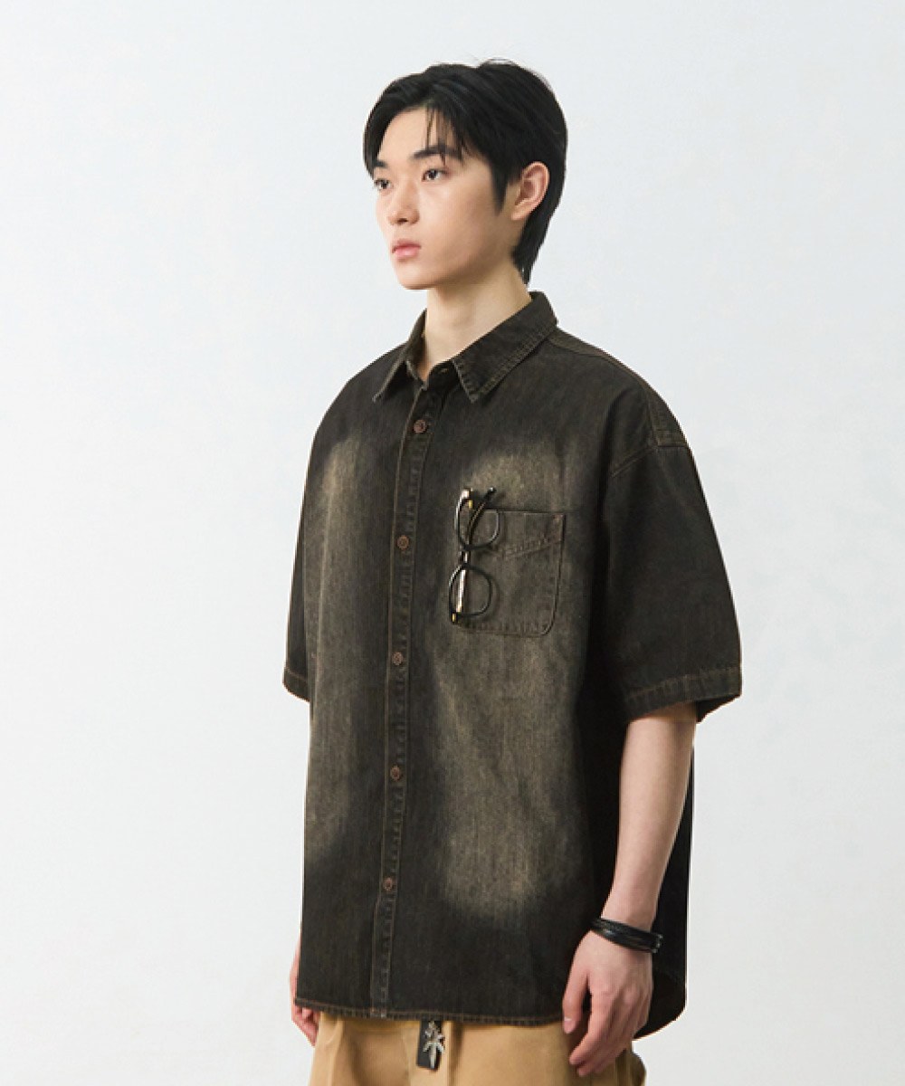 水洗牛仔襯衫 DENIM HALF SHIRT