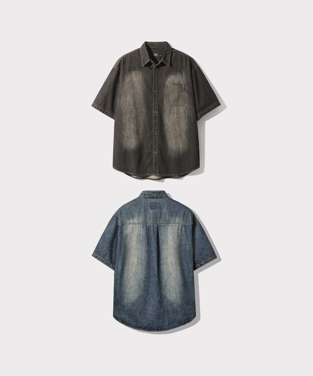 水洗牛仔襯衫 DENIM HALF SHIRT