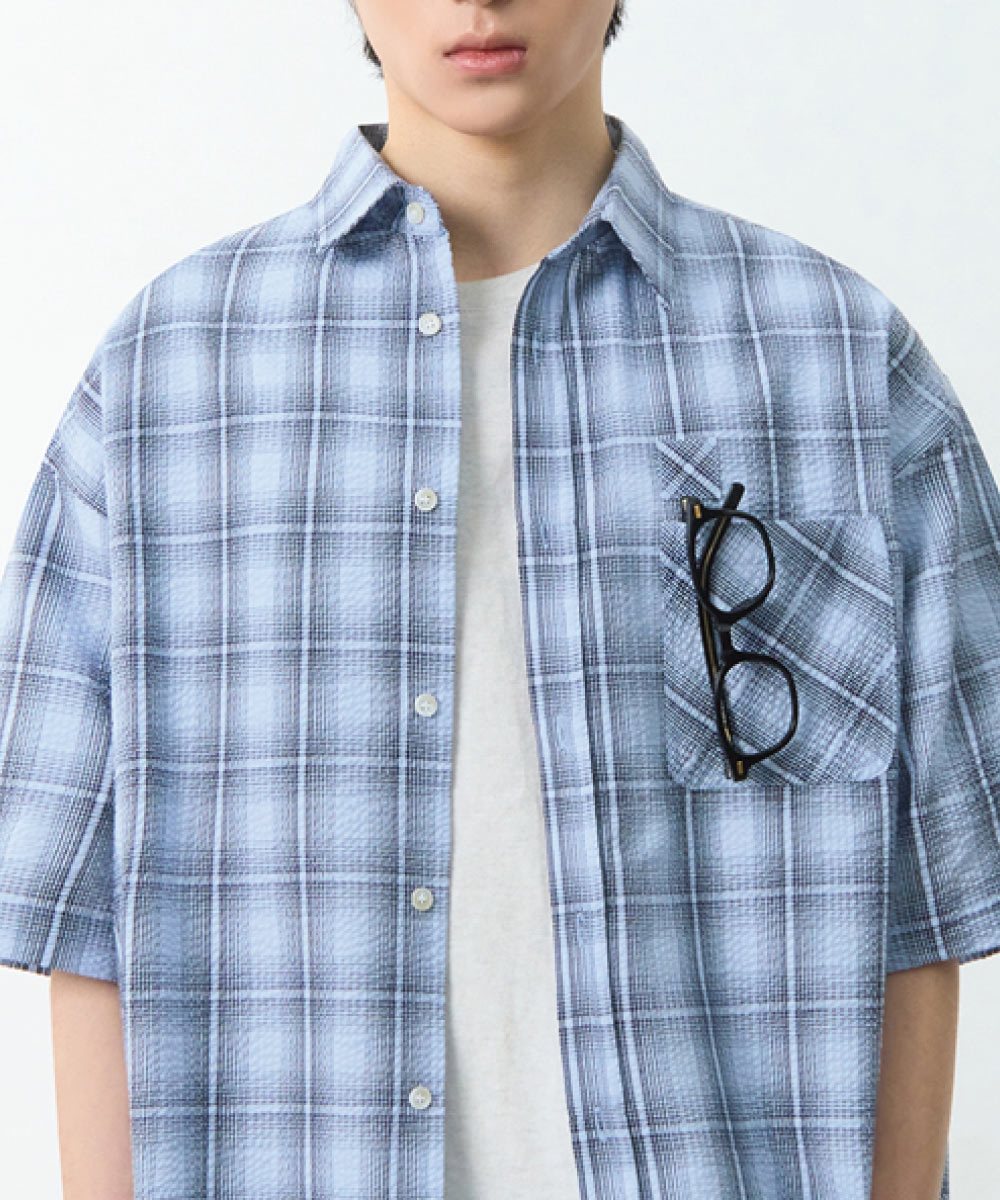 格紋襯衫 ESSENTIAL SEERSUCKER HALF CHECK SHIRT