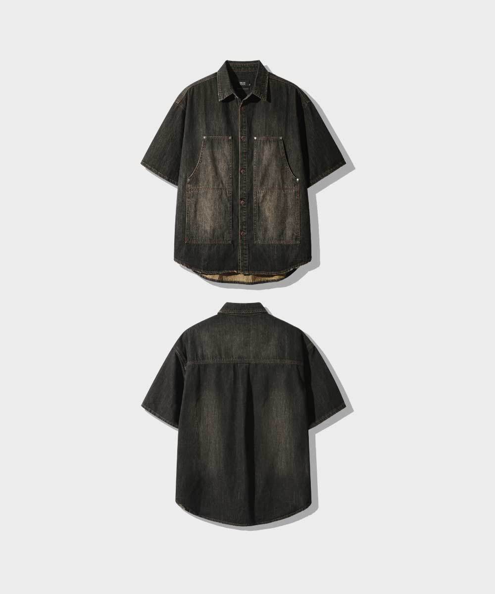 雙口袋牛仔襯衫 DOUBLE KNEE DENIM HALF SHIRT