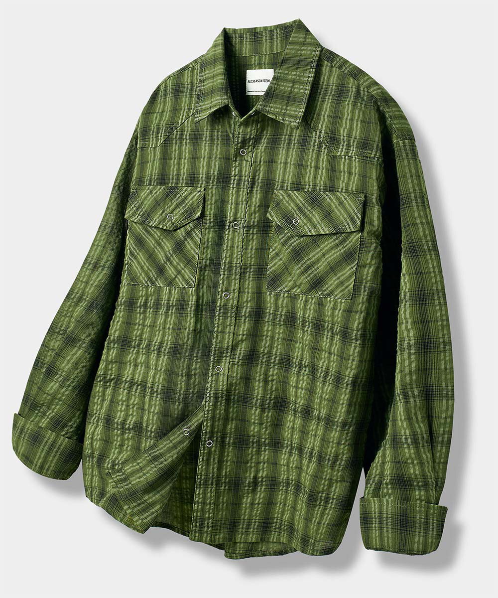 口袋格紋襯衫 ASI WRINKLE CHECK WESTERN SHIRT
